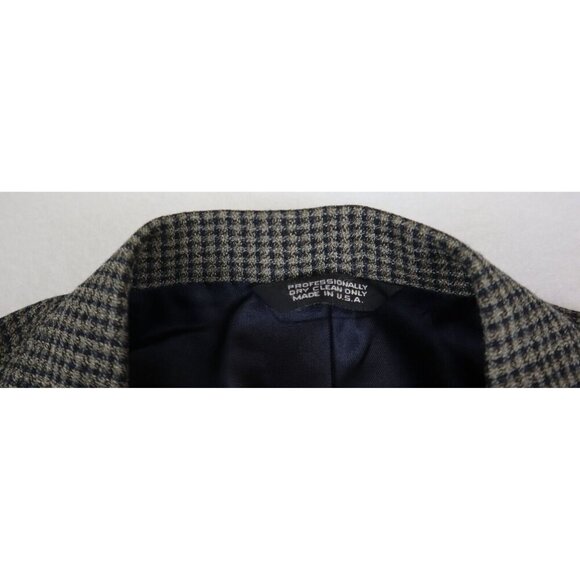 MEN'S GRAY & BLUE PLAID BLAZER JACKET - CLUB HOUSE - SIZE 42L - Picture 2 of 5